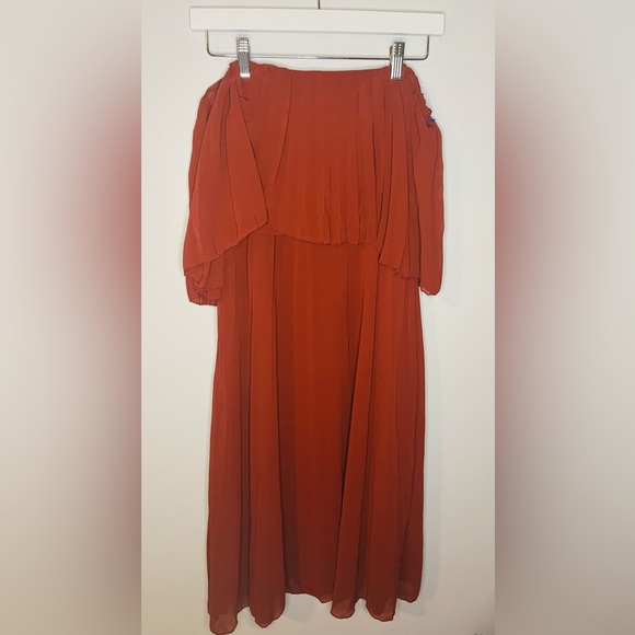 NWT ASOS Rust Ruffle Strapless Dress - Picture 8 of 9